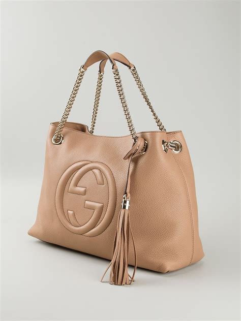 gucci soho tote beige|gucci large soho tote.